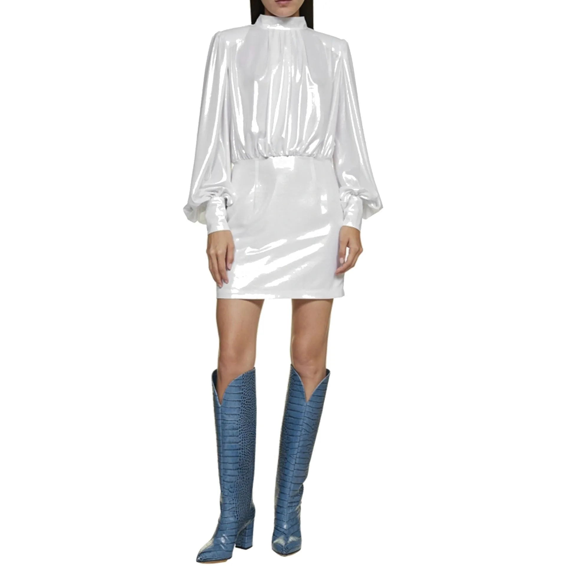Blanca Vita Abelia Laminated Mini Dress sold by Siebentaschen product image thumbnail 2