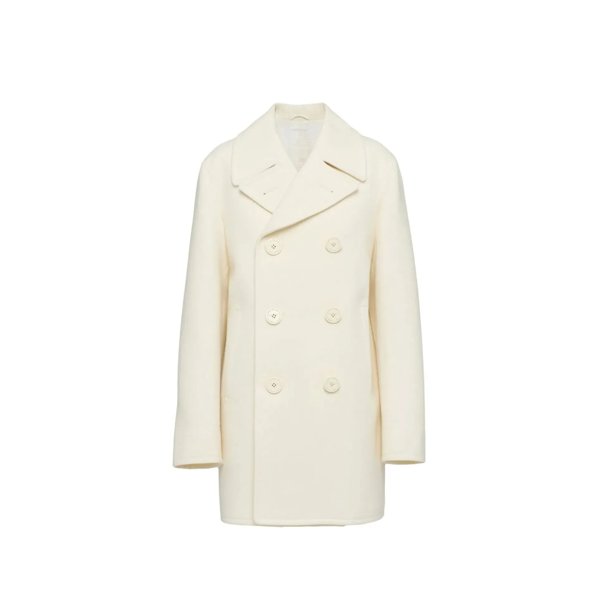 Prada Double-Breasted Wool Coat sold by Siebentaschen