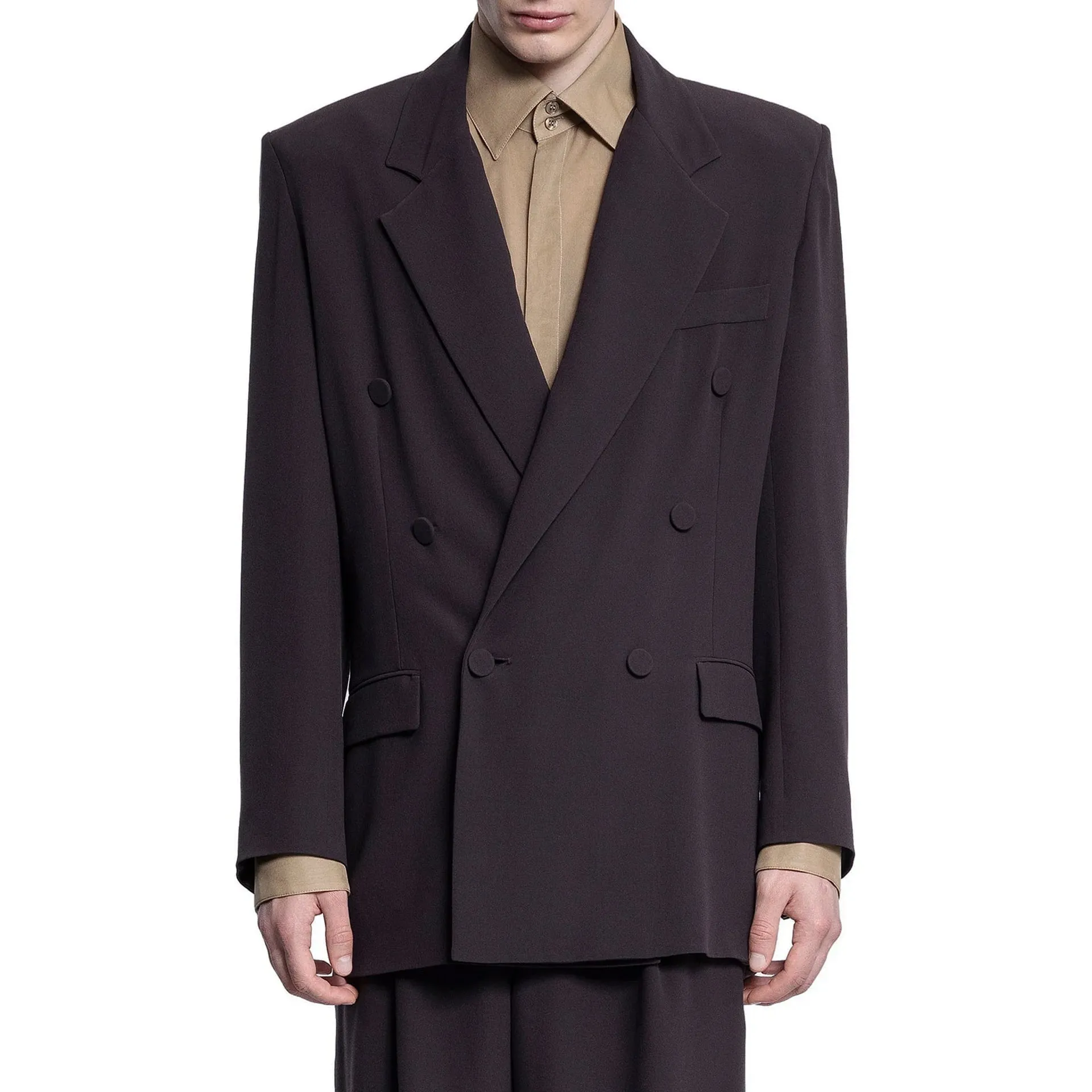 Saint Laurent Double-Breasted Silk-Crepe Blazer sold by Siebentaschen product image thumbnail 2