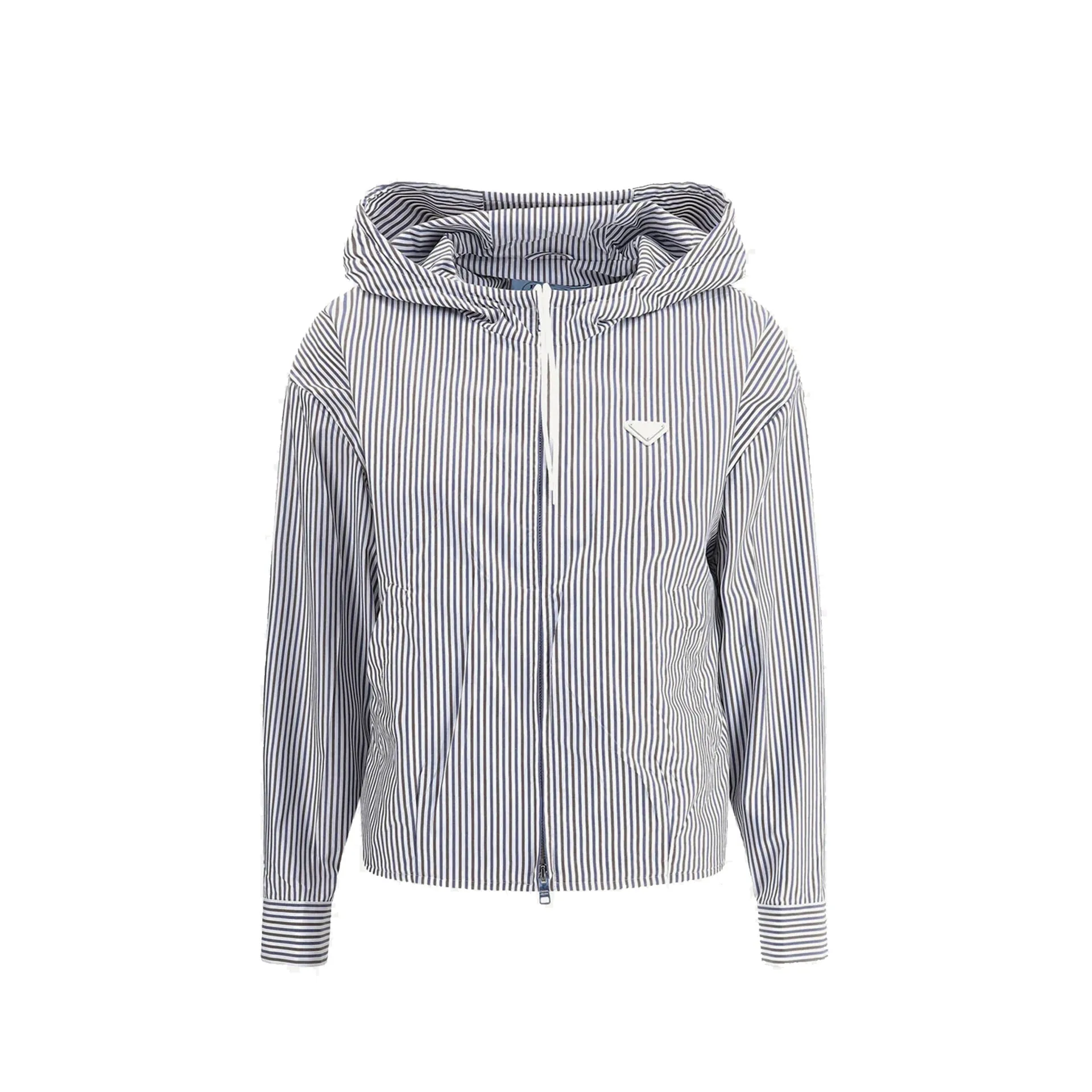 Prada Striped hooded Jacket sold by Siebentaschen
