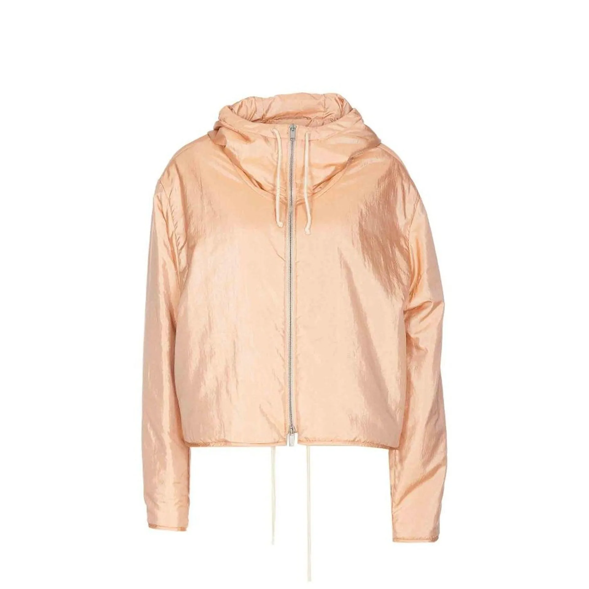 Jil Sander Blend Silk Zip-Up Hooded Jacket sold by Siebentaschen