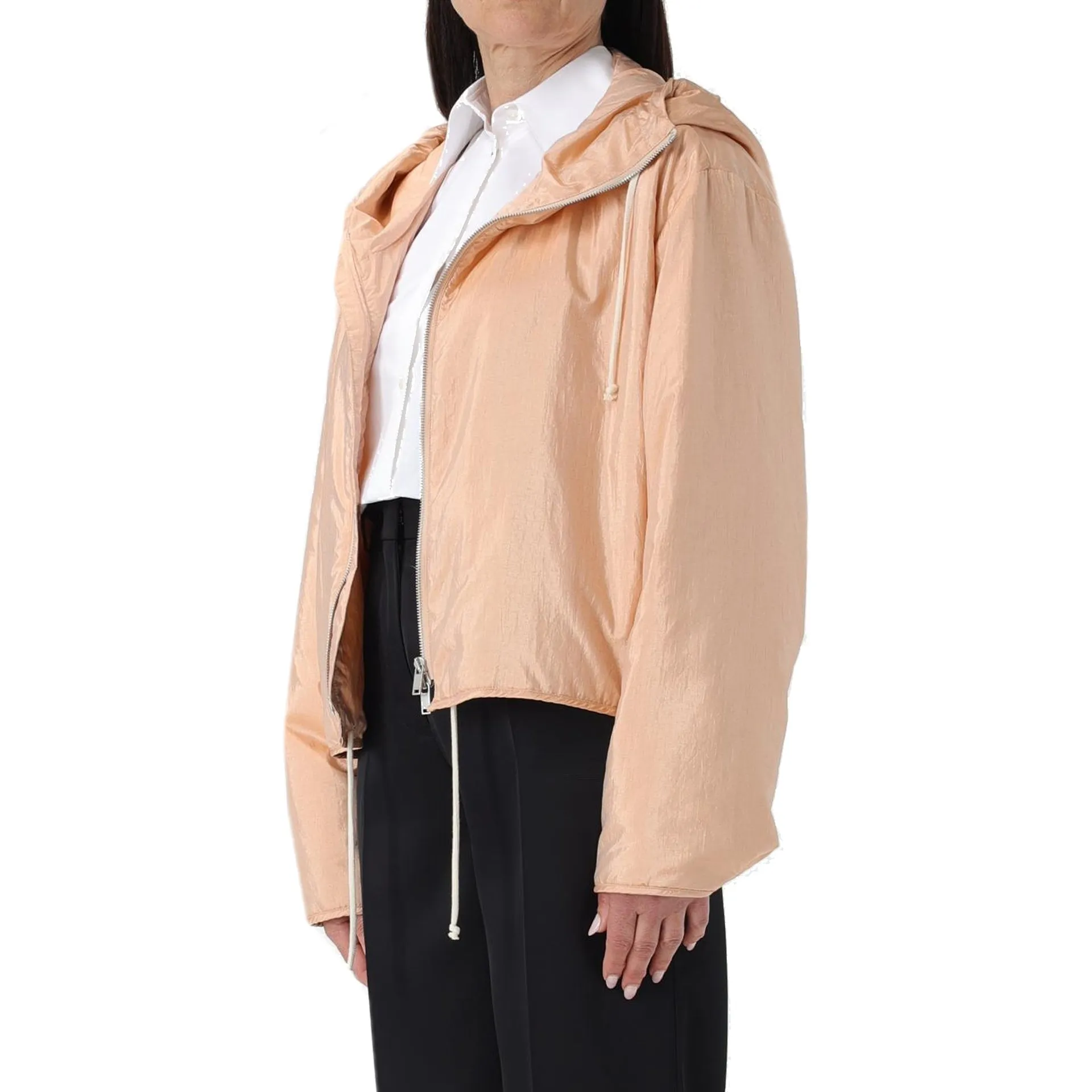 Jil Sander Blend Silk Zip-Up Hooded Jacket sold by Siebentaschen product image thumbnail 2