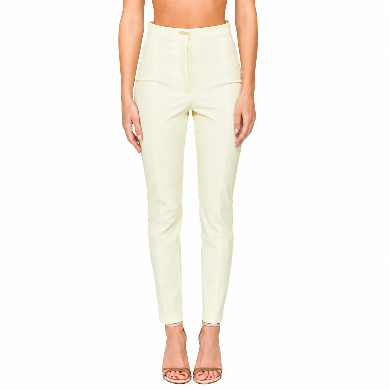Patrizia Pepe Woman Trousers Coconut White Beige sold by Siebentaschen