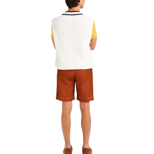 Alpha Studio Man Bermuda Shorts Linen Impunture Brown sold by Siebentaschen product image thumbnail 2