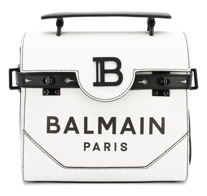 Balmain Woman Flap Over Shoulder Bag White made by Balmain
