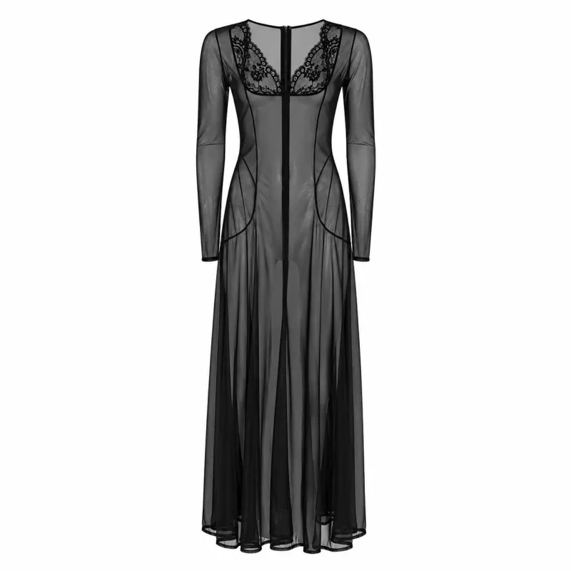 Dolce & Gabbana Woman Dress Semitrasparente Long Black made by Dolce & Gabanna