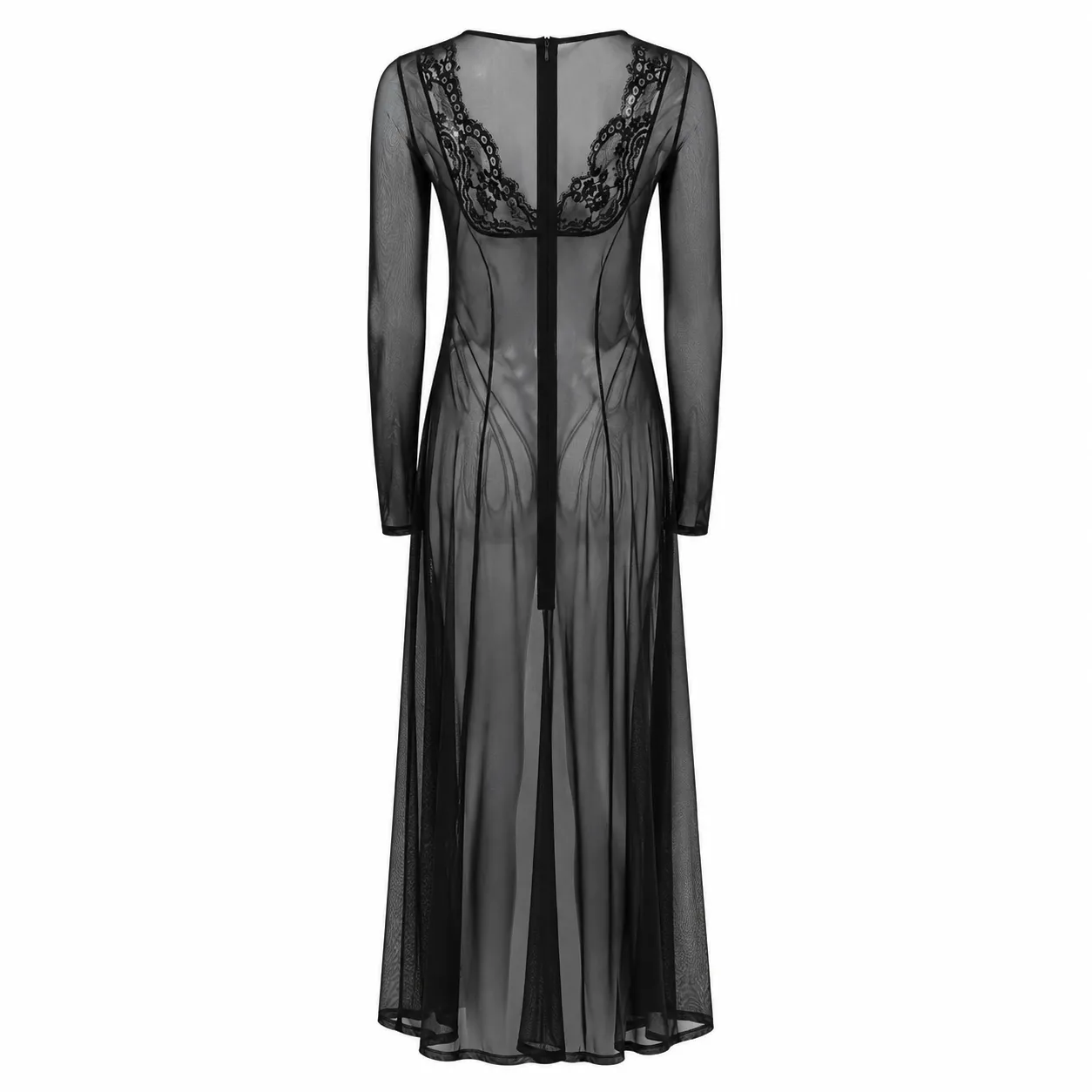 Dolce & Gabbana Woman Dress Semitrasparente Long Black sold by Siebentaschen product image thumbnail 2