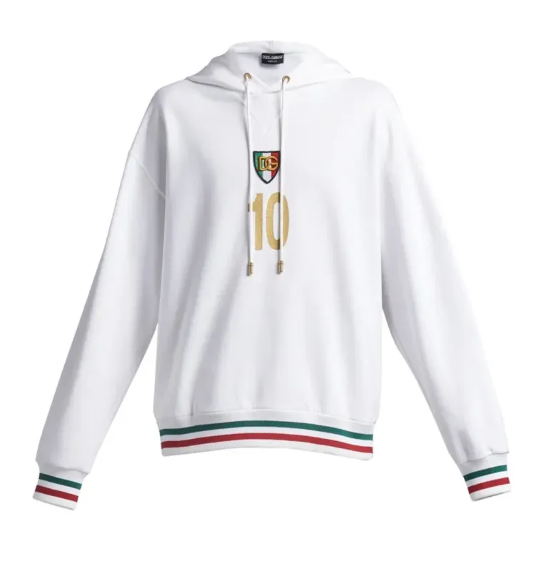Dolce & Gabbana Man Optical Hoodie Sweatshirts White made by Dolce & Gabanna