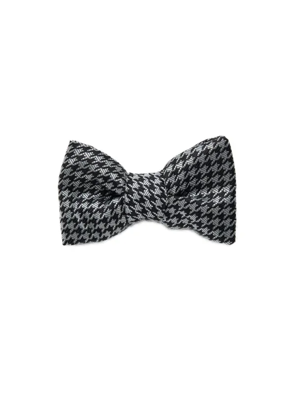Tom Ford Gray/Black Houndstooth Print Silk Bow Tie made by Tom Ford