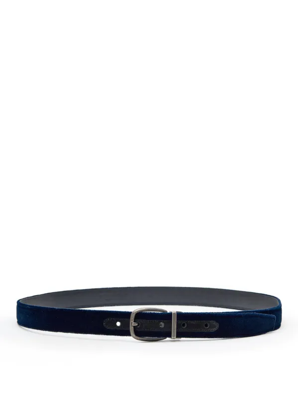 Dolce & Gabbana Dark Blue Suede Belt made by Dolce & Gabanna