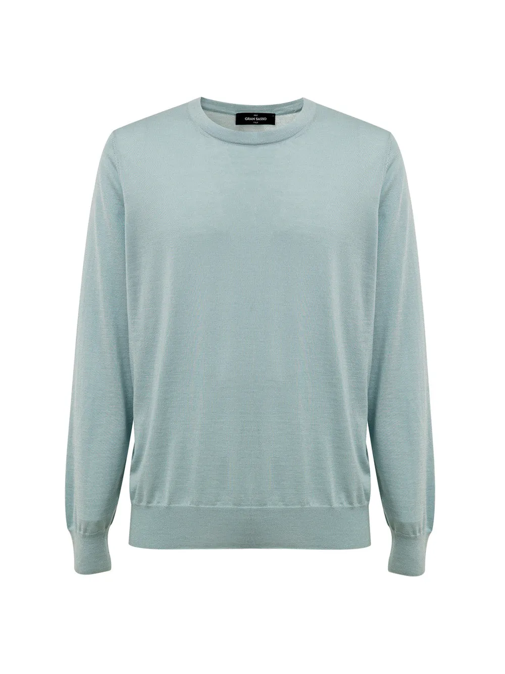 Light Blue Cashmere and Silk Crewneck Sweater Gran Sasso sold by Siebentaschen