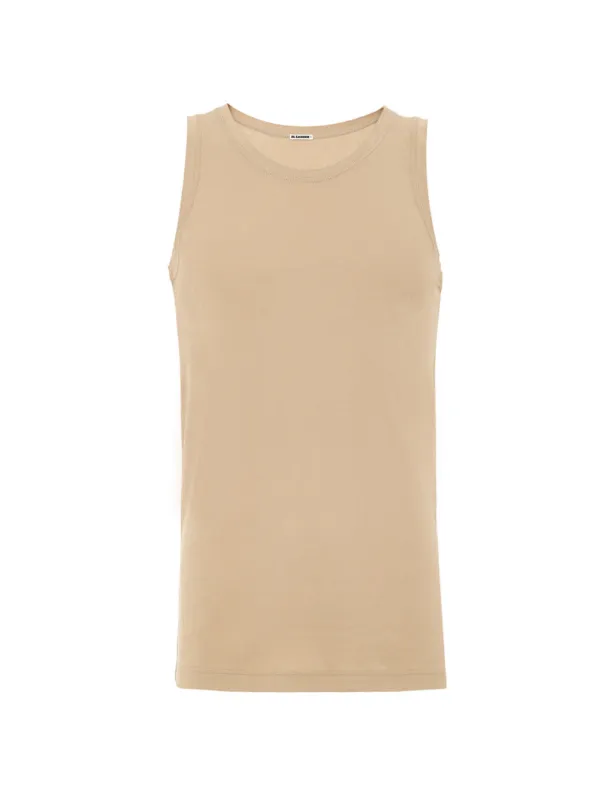 Beige Tank Top in Cotton Gauze Jil Sander made by Jil Sander