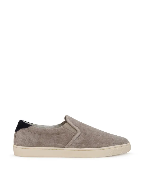 Brunello Cucinelli Suede Tortora Slip On made by Brunello Cucinelli