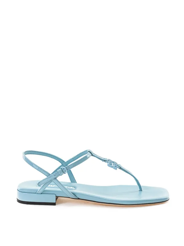 Miu Miu Blue Patent Leather Thong Sandal made by Miu Miu