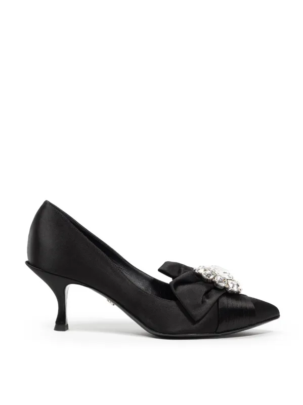 Dolce & Gabbana Satin Pumps With Jewel made by Dolce & Gabanna