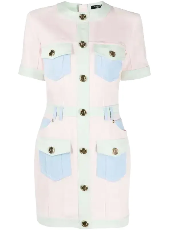 Balmain Woman Dress Denim Multicolor made by Balmain