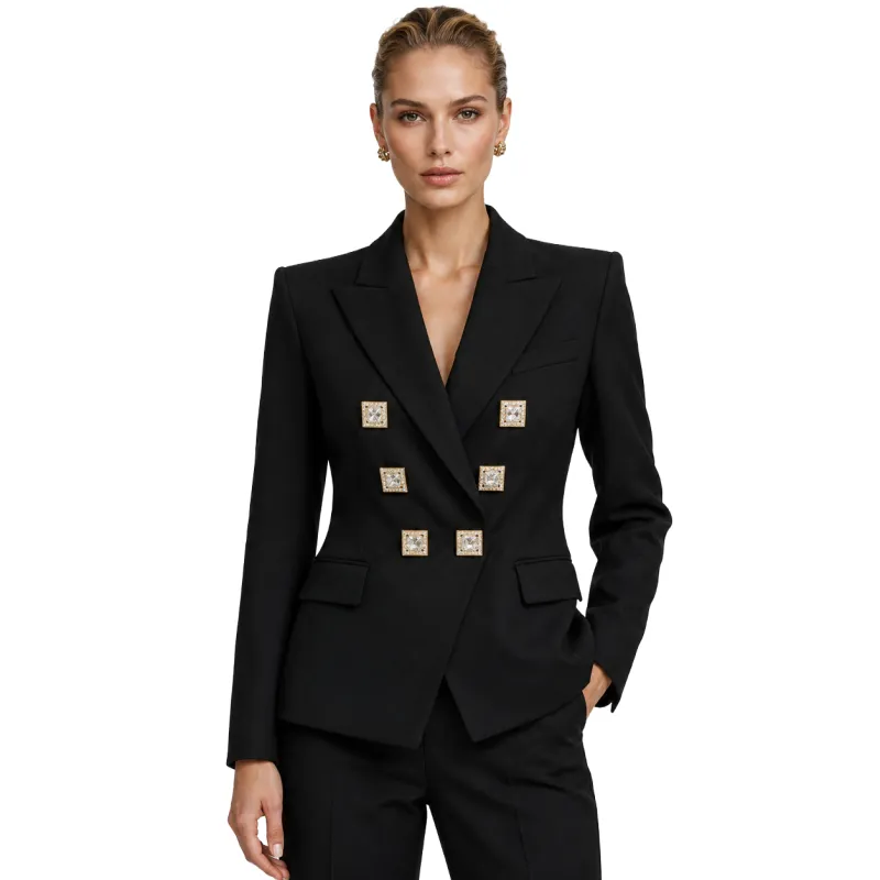 Balmain Woman Jacket Single-Breasted Decorata Black made by Balmain