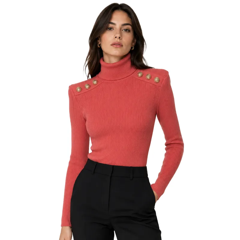 Balmain Woman Knit Crew Neck Pink made by Balmain