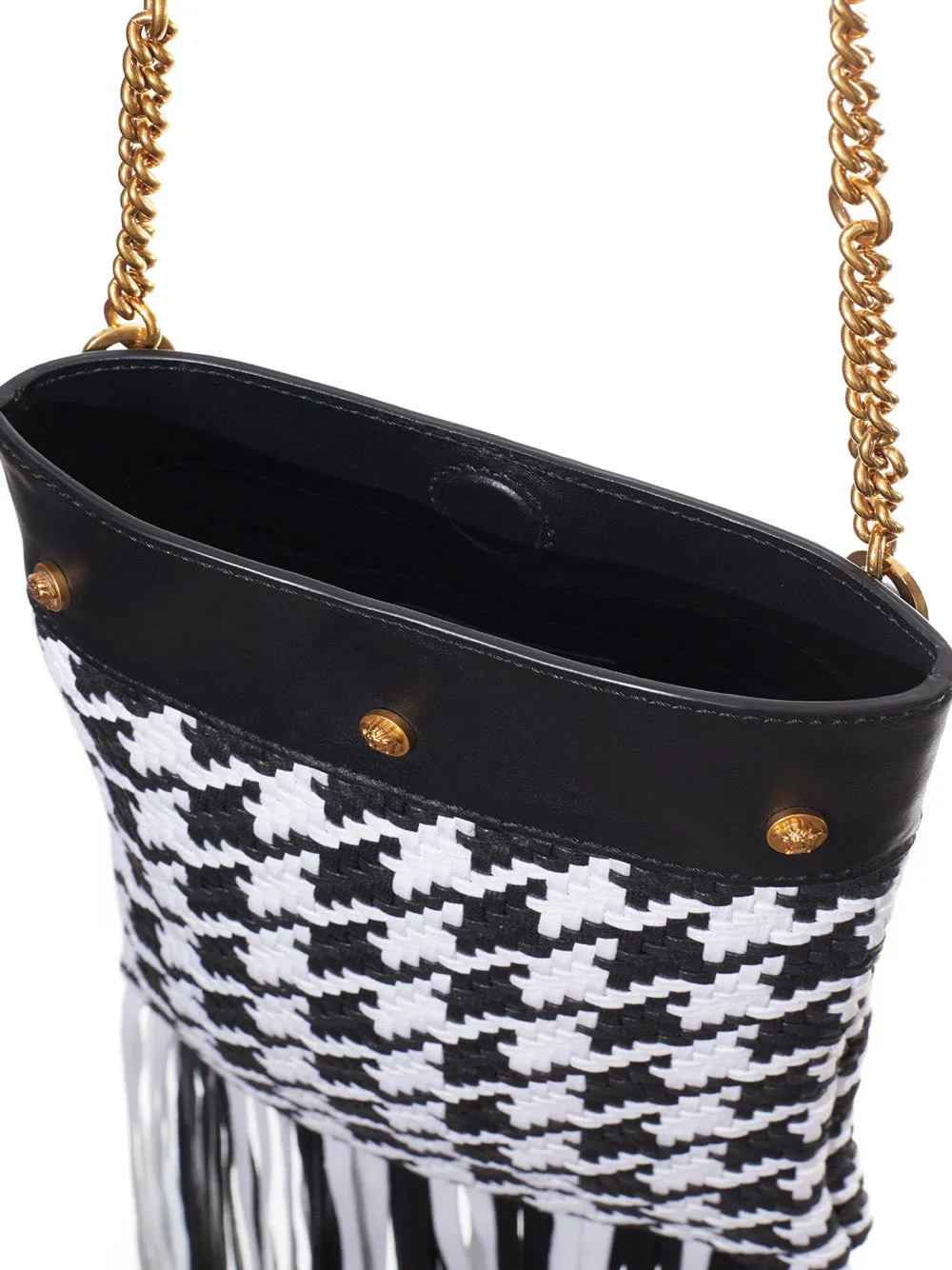 Versace Pied-de-poule shoulder bag with fringes sold by Siebentaschen product image thumbnail 5