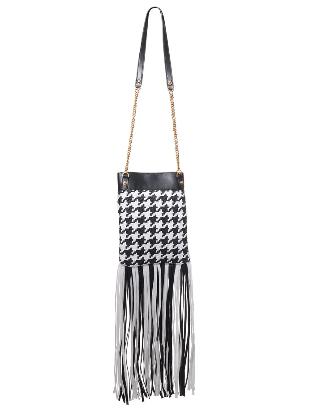 Versace Pied-de-poule shoulder bag with fringes sold by Siebentaschen product image thumbnail 2