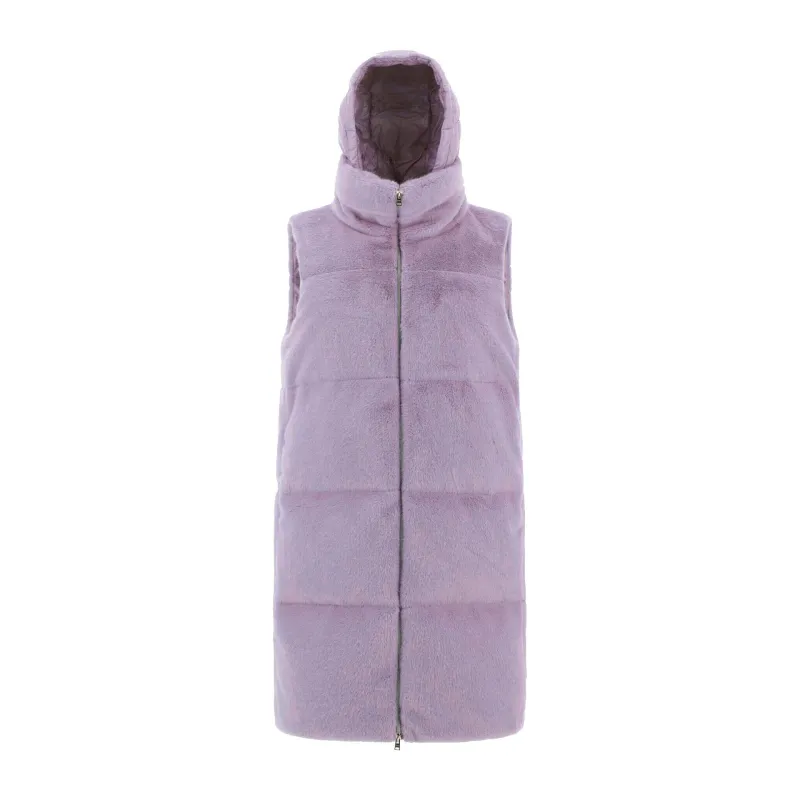 HERNO Faux Fur Sleeveles Coat made by Herno