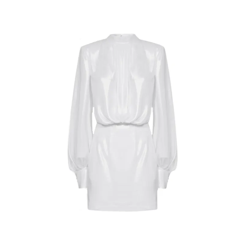 Blanca Vita Abelia Laminated Mini Dress made by Siebentaschen