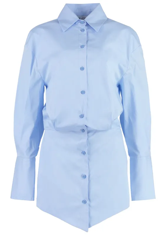 The Attico Woman Shirt Mini Dress Light Blue made by The Attico
