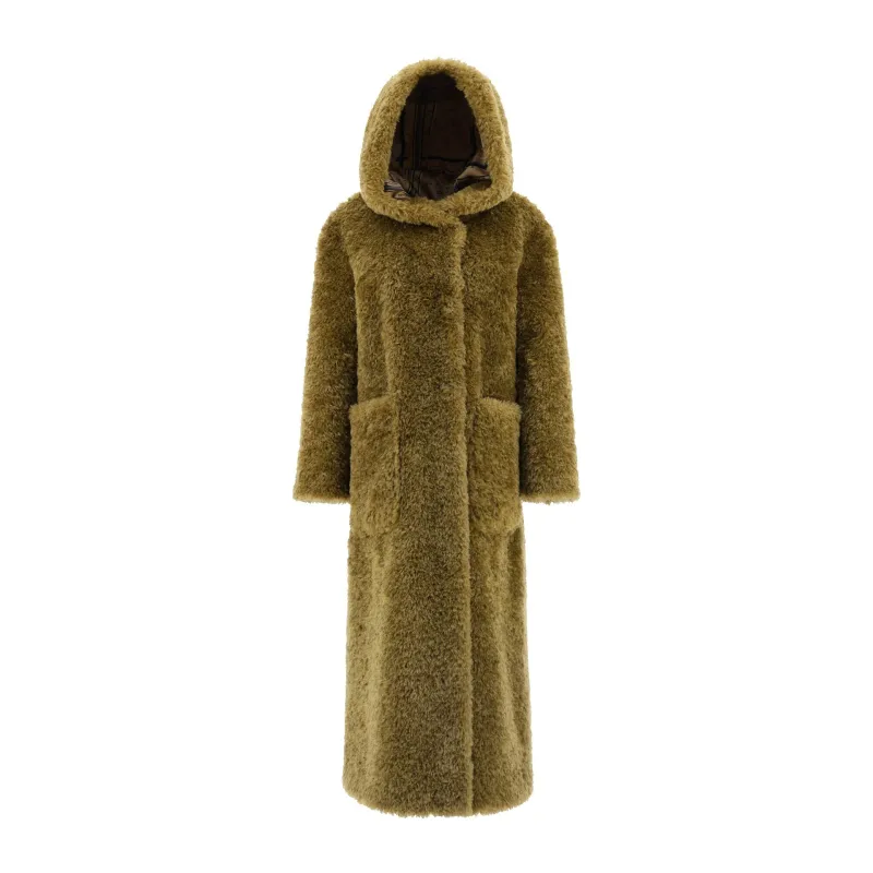 HERNO CURLY FAUX FUR Coat made by Herno