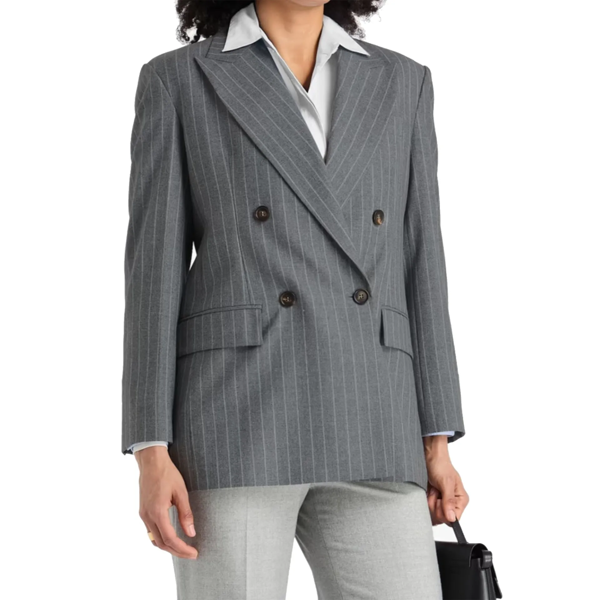 Brunello Cucinelli Pinstriped Wool Blazer sold by Siebentaschen product image thumbnail 2