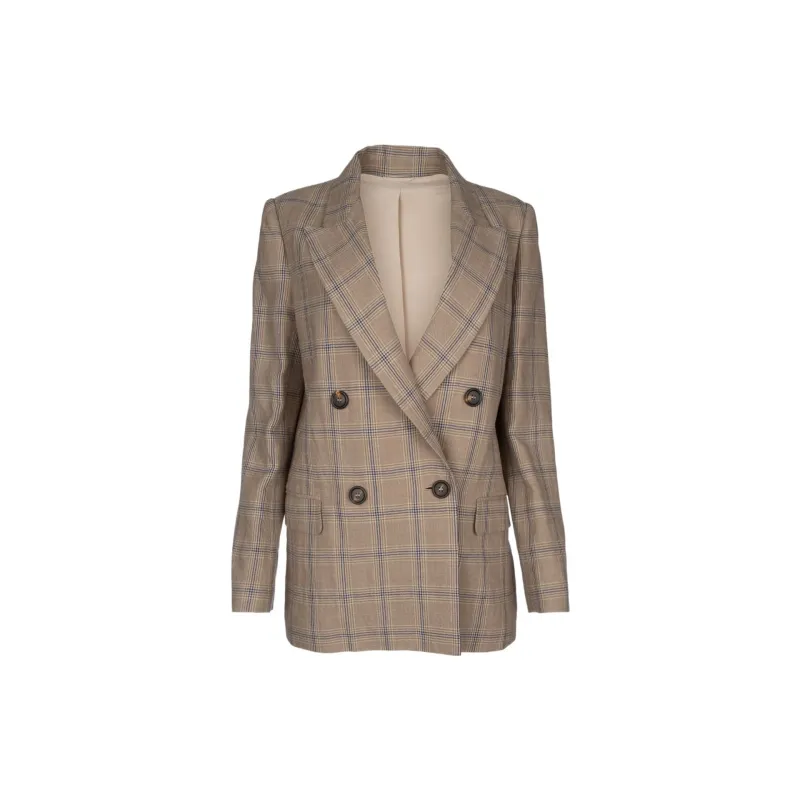 Brunello Cucinelli Prince Of Wales Linen Blazer made by Brunello Cucinelli