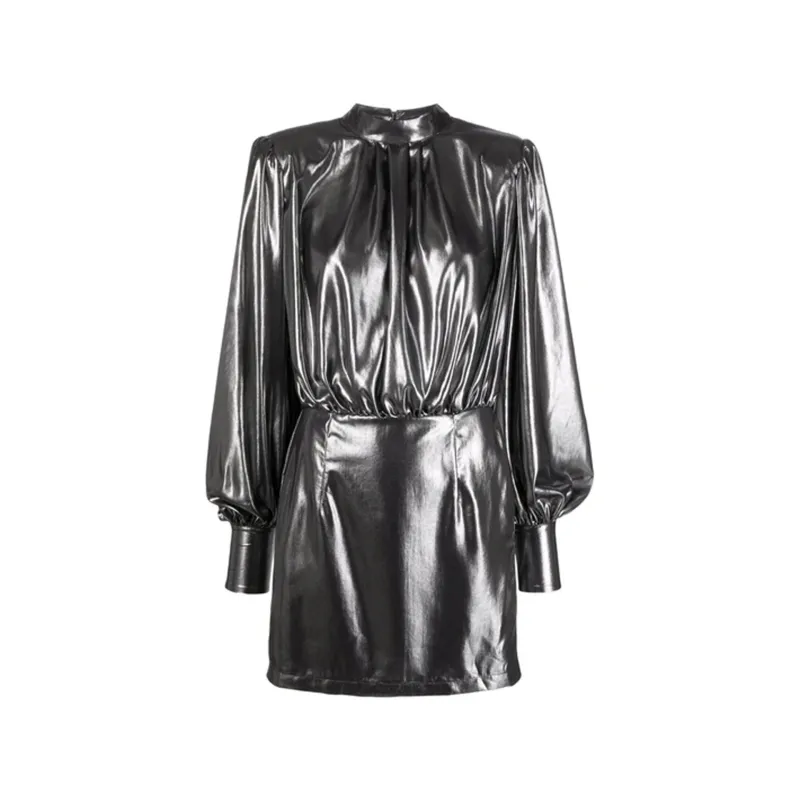Blanca Vita Abelia Laminated Mini Dress made by Siebentaschen