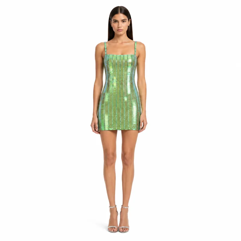 The Attico Woman Dress Short Rue Green made by The Attico