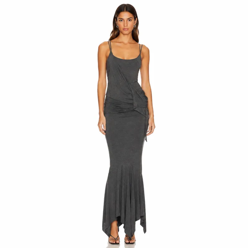 The Attico Woman Dress Long Scuro Grey made by The Attico
