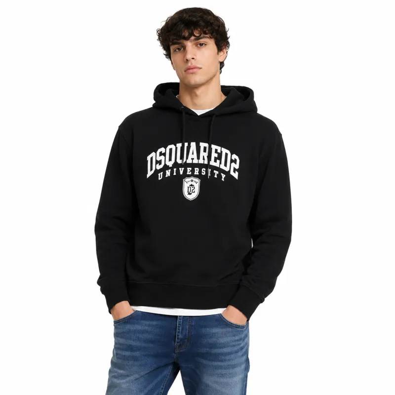 Dsquared2 Man Sweatshirt University Black made by DSQUARED2