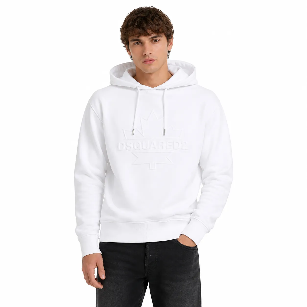 Dsquared2 Man Sweatshirt Rilievo White sold by Siebentaschen