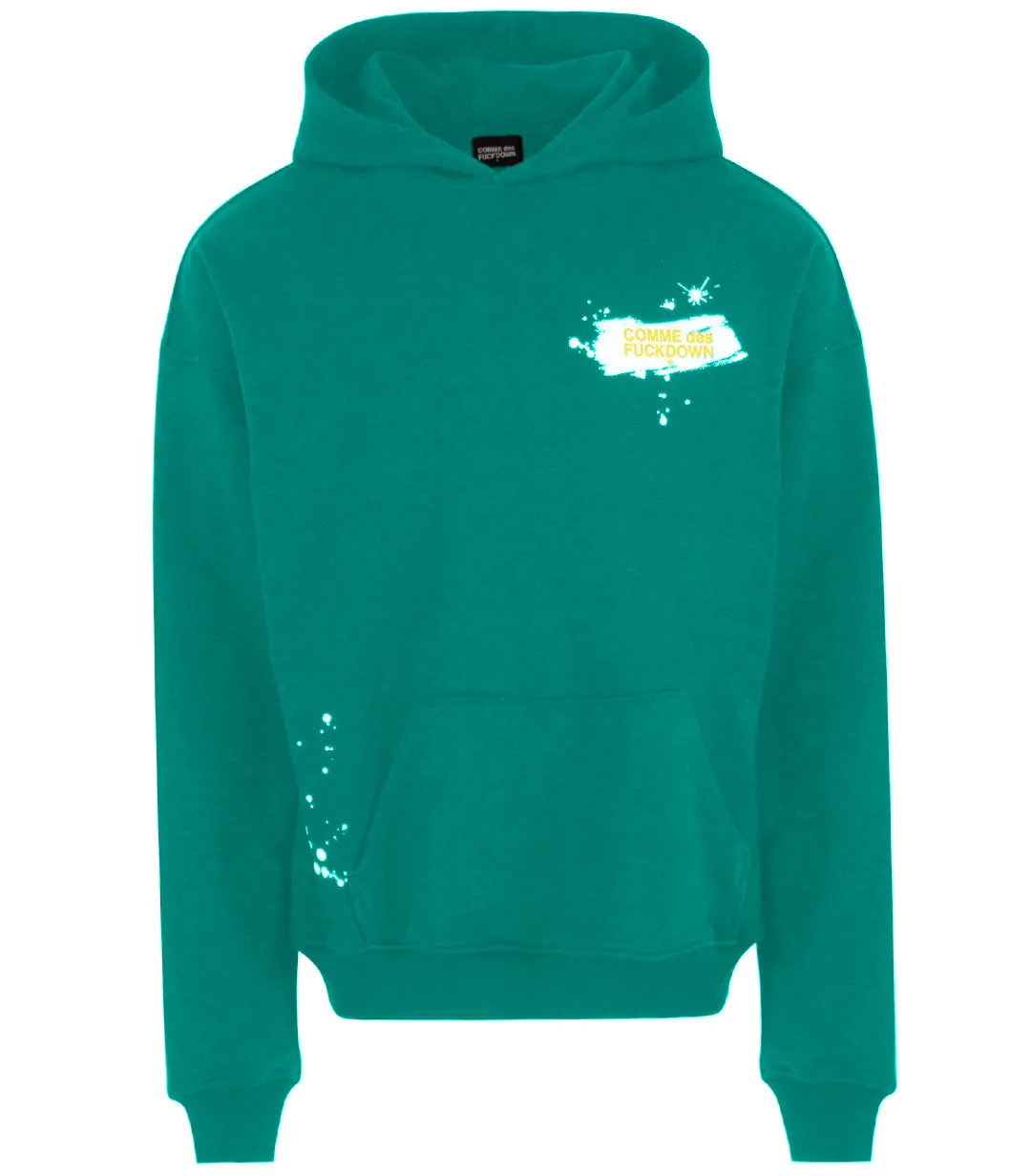 Comme Des Fuckdown Man Sweatshirt Hooded Print Green sold by Siebentaschen
