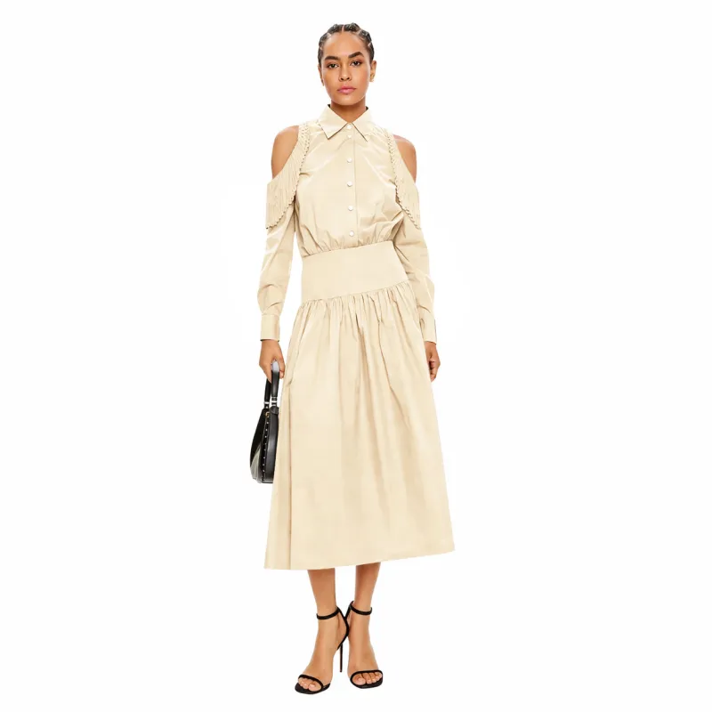 Pinko Woman Dress Hazzard Beige made by Pinko