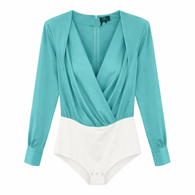 Elisabetta Franchi Woman Bodysuit Aqua Green made by Elisabetta Franchi