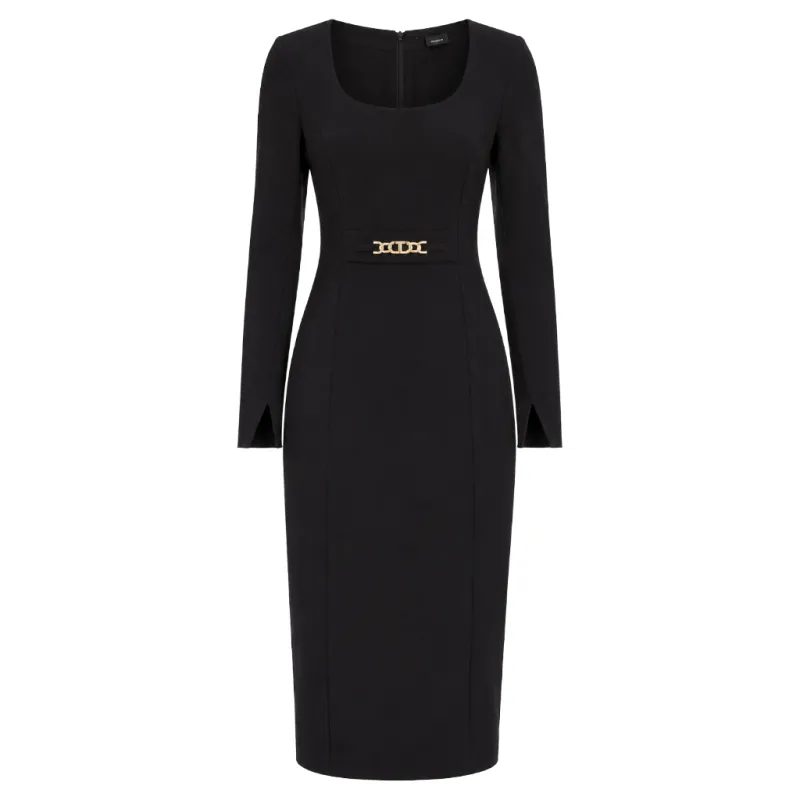 Twinset Woman Dress Longuette Black made by Siebentaschen