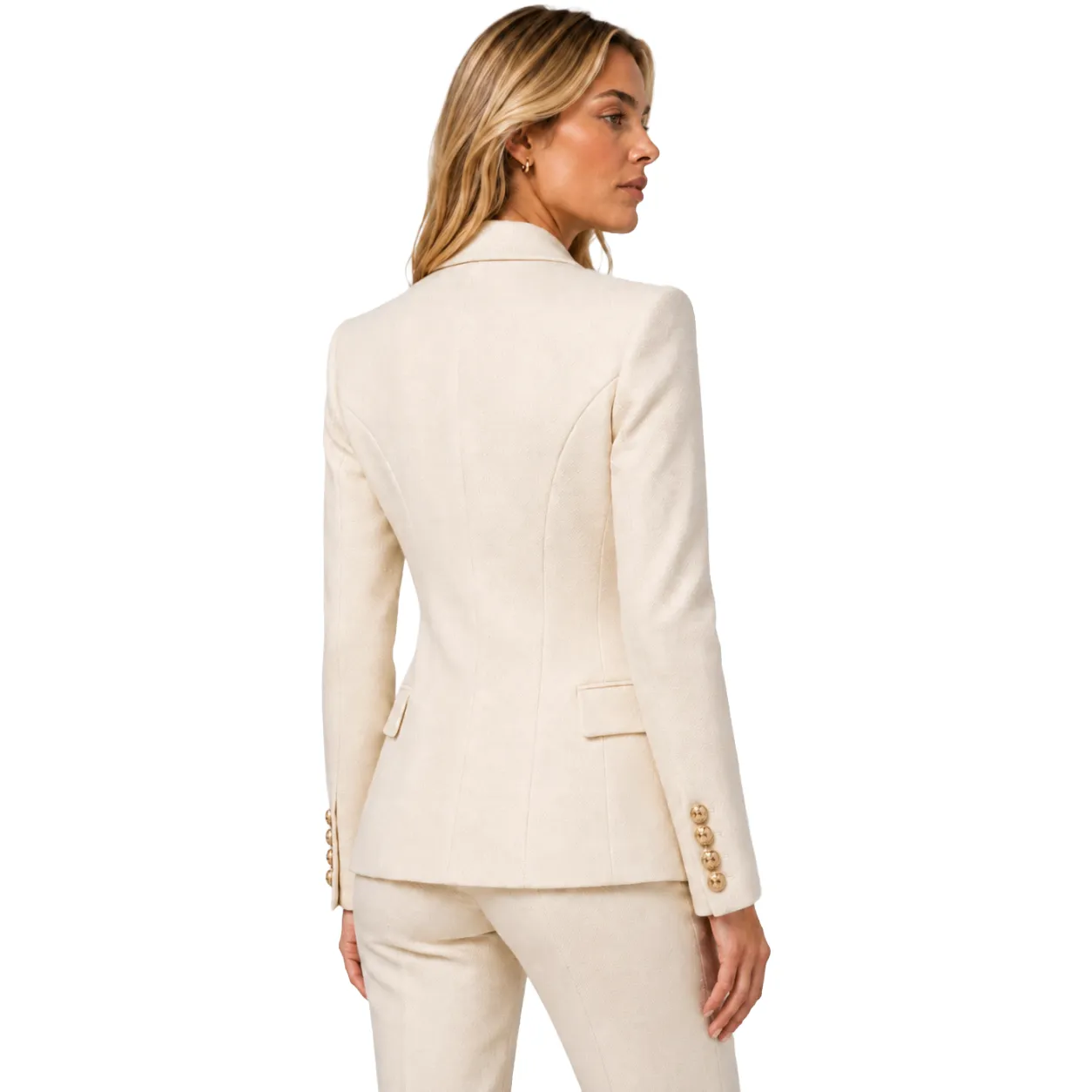Balmain Woman Jacket Double-Breasted White sold by Siebentaschen product image thumbnail 2