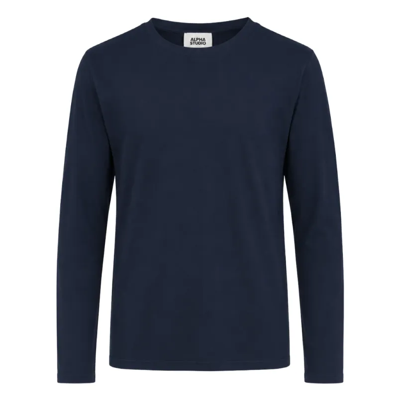 Alpha Studio Man T-Shirt Jersey Stretch Blue made by Siebentaschen