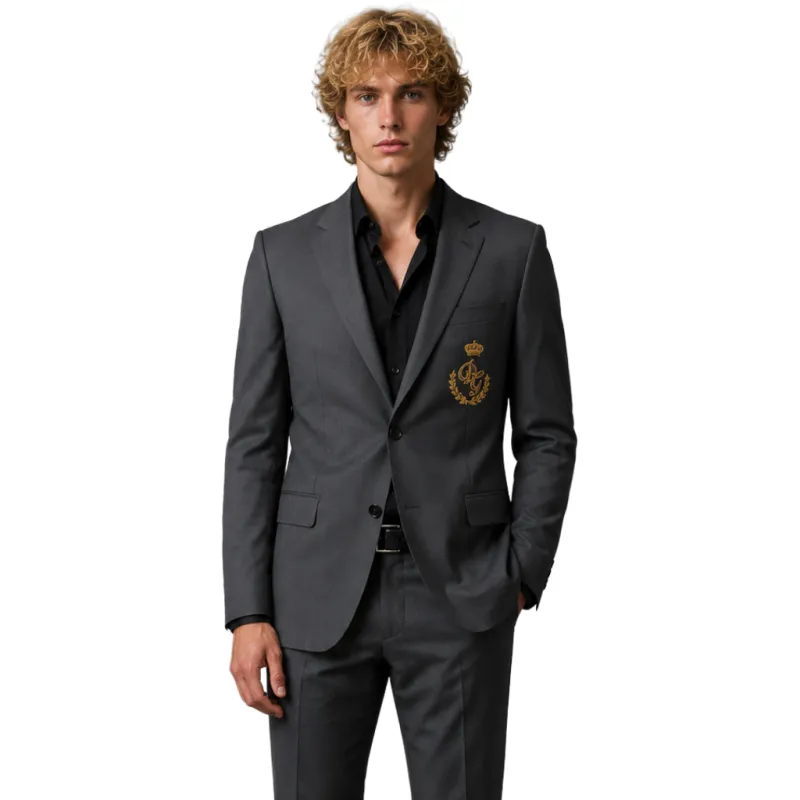Dolce & Gabbana Man Jacket Single-Breasted Logata Blue made by Dolce & Gabanna
