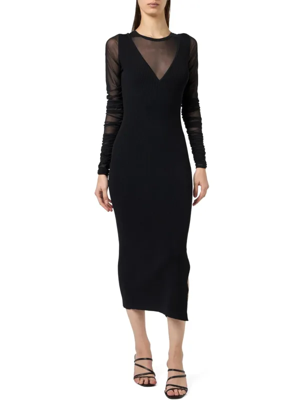 Pinko Woman Dress Bergamotto Tulle Black made by Pinko