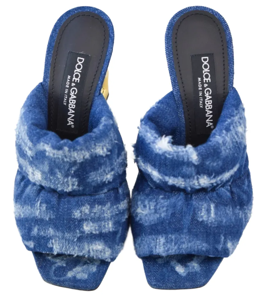 Dolce & Gabbana Woman Sandali Denim Heel Sandals Blue sold by Siebentaschen product image thumbnail 3