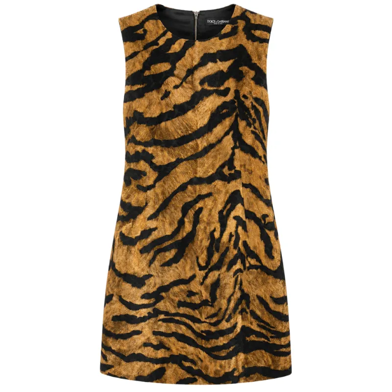 Dolce & Gabbana Woman Dress Tigre Brown made by Dolce & Gabanna