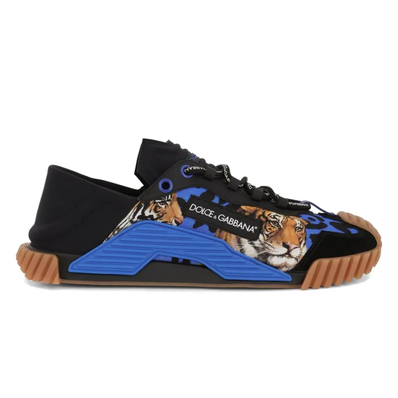 Dolce & Gabbana Man Sneakers Print Tiger Blue made by Dolce & Gabanna