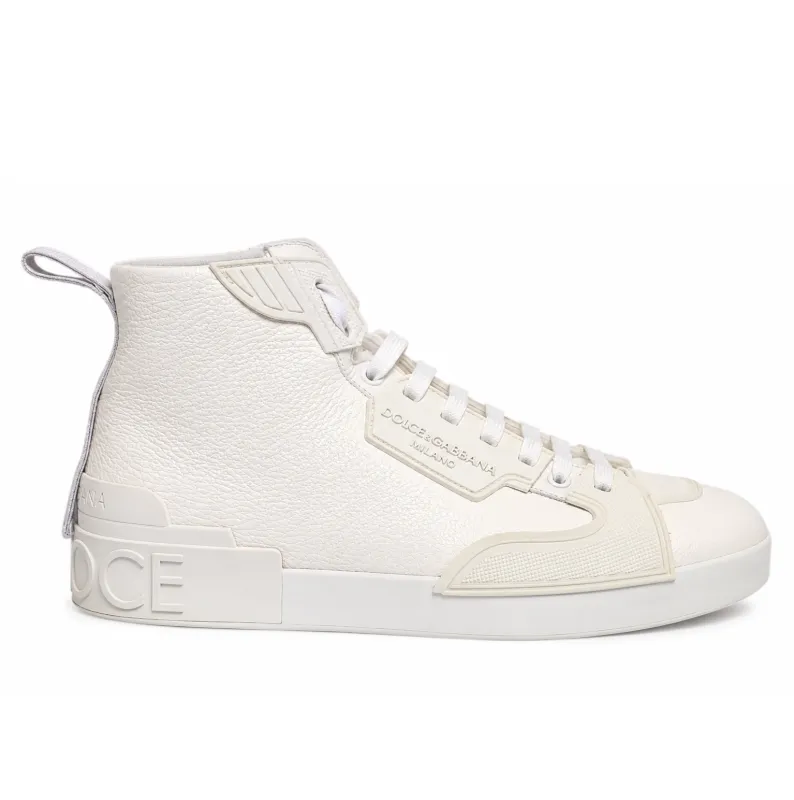Dolce & Gabbana Man Sneaker Alta Leather Sneakers White made by Dolce & Gabanna