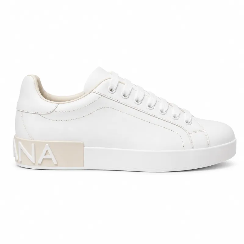 Dolce & Gabbana Woman Sneaker Portofino Beige Sneakers White made by Dolce & Gabanna