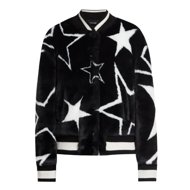 Dolce & Gabbana Woman Bomber Stelle Black made by Dolce & Gabanna