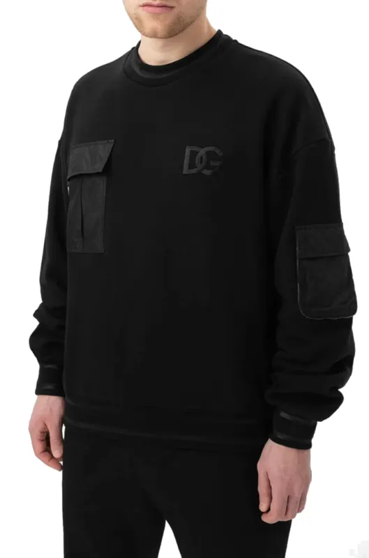 Dolce & Gabbana Man Sweatshirt multi-tasca Black made by Dolce & Gabanna